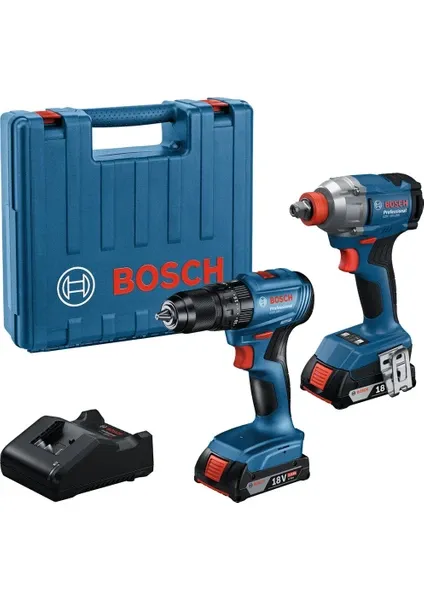 BOSCH GDX 18V-285 + GSB 185-Lı Somun Sıkma ve Darbeli Matkap Seti (0 601 9N2 124)