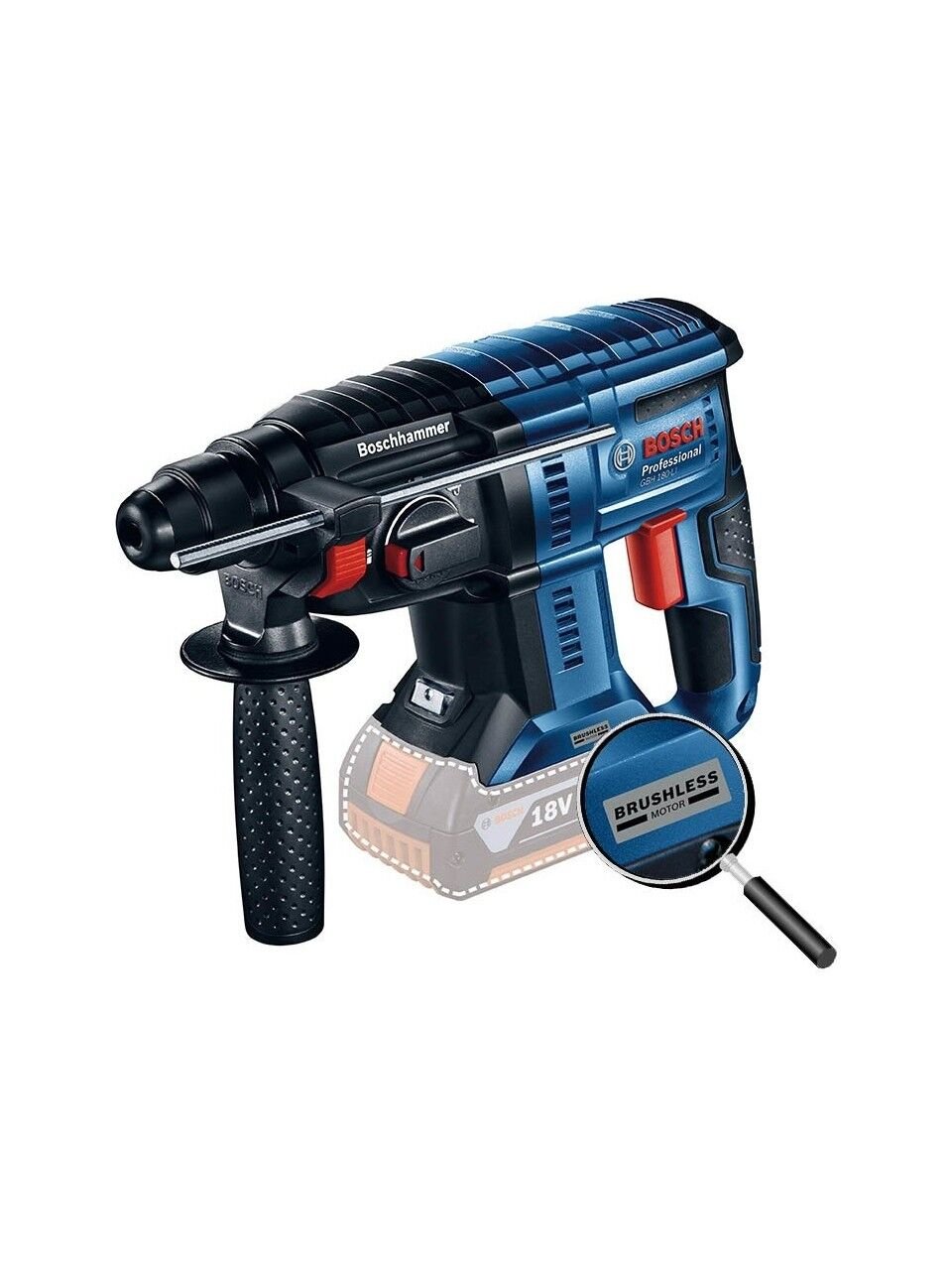 Bosch Promix Set Gbh 180-LI Kırıcı Delici +Gsr 18-50 Akülü Vidalama Brushless Motor Kömürsüz 18 V 5,0 Ah Çift Akü