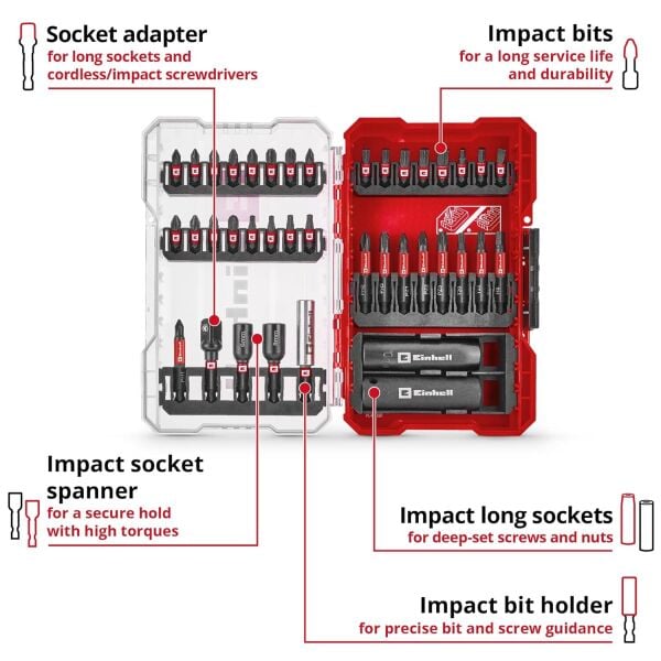 Einhell M-CASE 39 Parça Bits Uç ve Soket Seti - 49109220(Kopya)
