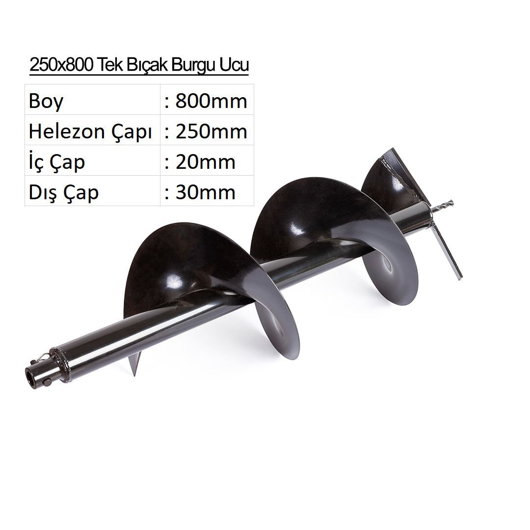 Tek Bıçak Toprak Burgu Ucu YP-TB-250x800 mm