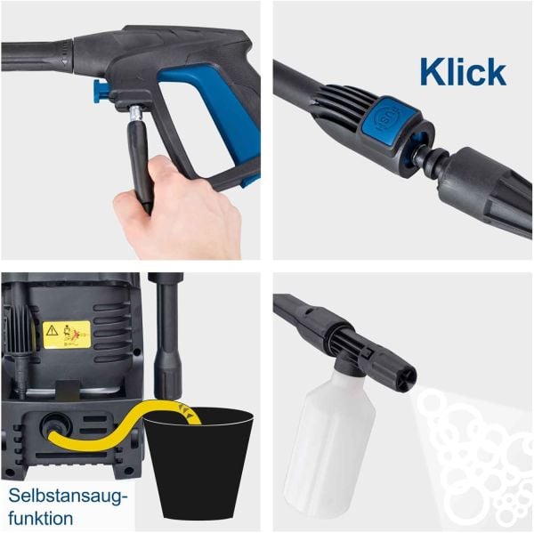 Scheppach HPC1600 Kit Yüksek Basınçlı Yıkama Makinası 135 Bar 1600W