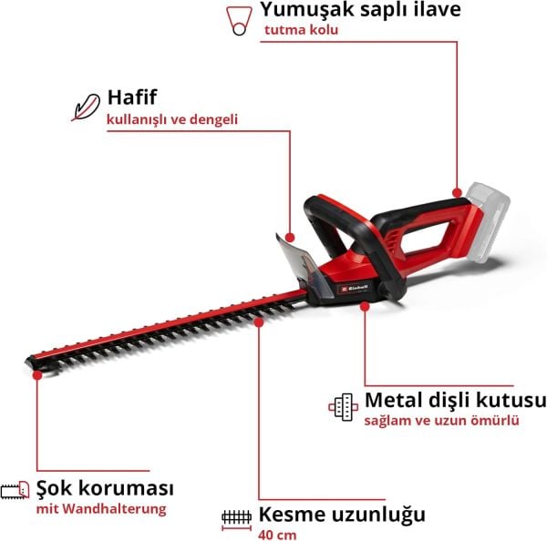 Einhell GC-CH 18/40 Li Solo Akülü Çit Budama - 3410940