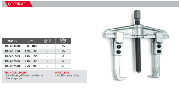 DHT D06060810 80x100 İki Kollu Çektirme