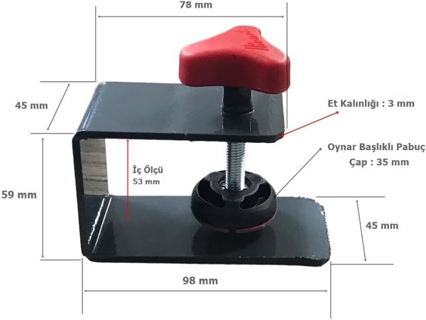 EYM 2 Adet Hands Çekmece Yüzü Önü Montaj Aparatı Ayarlı Metal