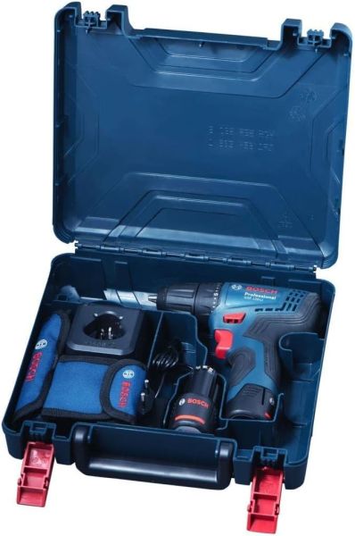 Bosch Professional GSR 120-LI Akülü Matkap + 23 parça vidalama seti (2 x 2.0 Ah; Case)