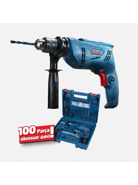 Bosch GSB 600 Darbeli Matkap + 100 Parça Aksesuar Seti