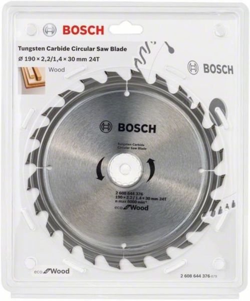 Bosch Professional Accessories Eco for Wood Daire Testere Bıçağı, 190 * 30 mm, 24 Diş