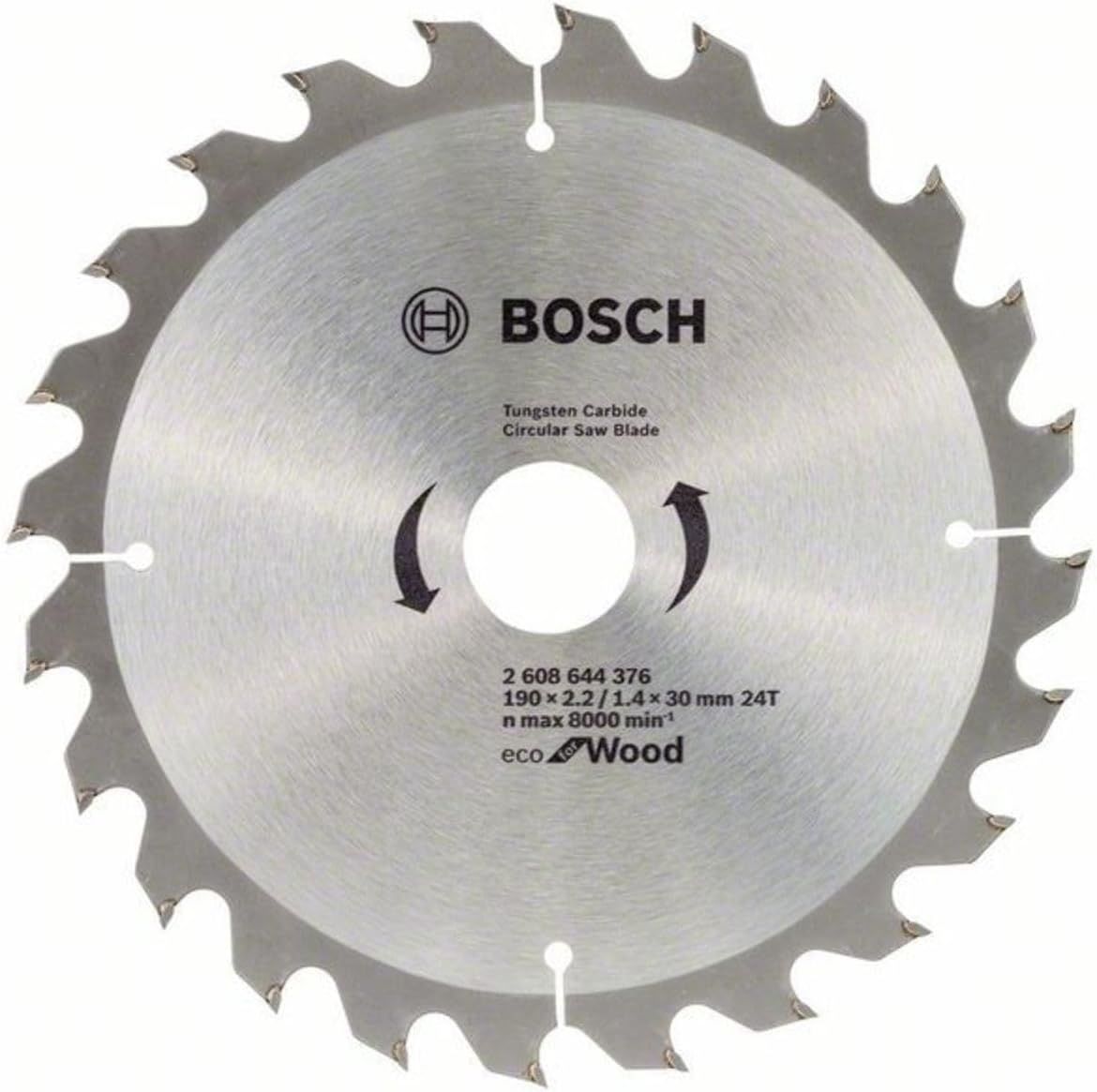 Bosch Professional Accessories Eco for Wood Daire Testere Bıçağı, 190 * 30 mm, 24 Diş