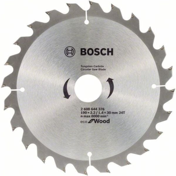 Bosch Professional Accessories Eco for Wood Daire Testere Bıçağı, 190 * 30 mm, 24 Diş