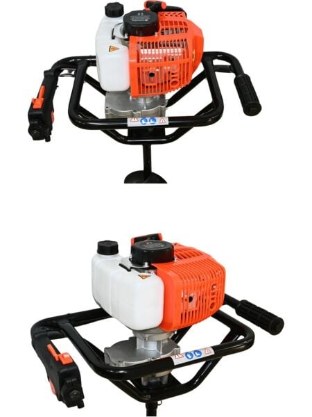 Mur-Cell CQ205 Benzinli Toprak Burgu Fidan Ekme Makinası 150MMX100CM Burgu Uc 52CC 2.5hp