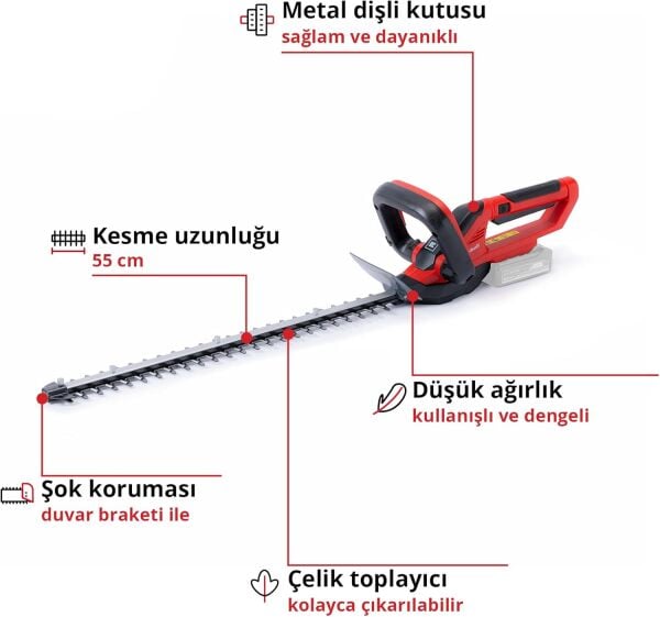 Einhell GC-CH 1855/1 Li - Solo, Akülü Çit Budama (Akü ve şarj cihazı dahil değildir) - 3410502