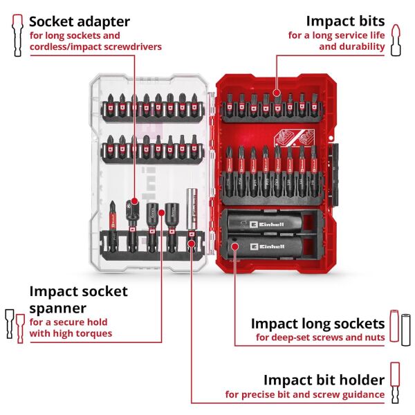 Einhell M-CASE 39 Parça Bits Uç ve Soket Seti - 49109220