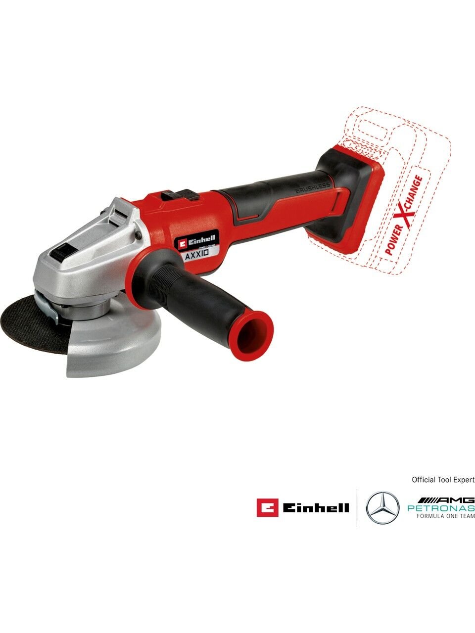 Einhell Professional Akülü Avuç Taşlama AXXIO 18/125 Q Li-Solo Power X-Change (18 V, 700 W, 125 mm disk Ø, 33 mm