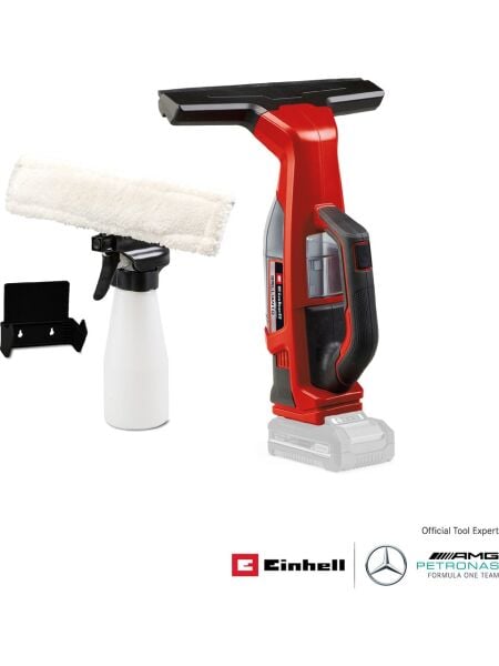 Einhell Akülü Cam Temizleme Makinesi BRILLIANTO Power X-Change (18V, 28 cm emici başlık, iz bırakmadan temizlik, mikrofiber bezli sprey