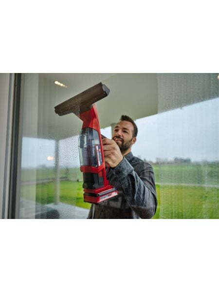 Einhell Akülü Cam Temizleme Makinesi BRILLIANTO Power X-Change (18V, 28 cm emici başlık, iz bırakmadan temizlik, mikrofiber bezli sprey