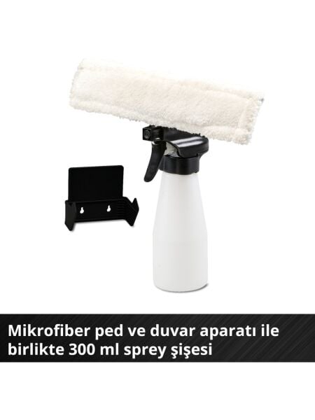 Einhell Akülü Cam Temizleme Makinesi BRILLIANTO Power X-Change (18V, 28 cm emici başlık, iz bırakmadan temizlik, mikrofiber bezli sprey