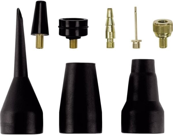 Orijinal Einhell 8 Parça Kompresör Aksesuar Seti (metal top iğnesi ve bisiklet lastikleri için supap adaptörü dahil) - 4139695