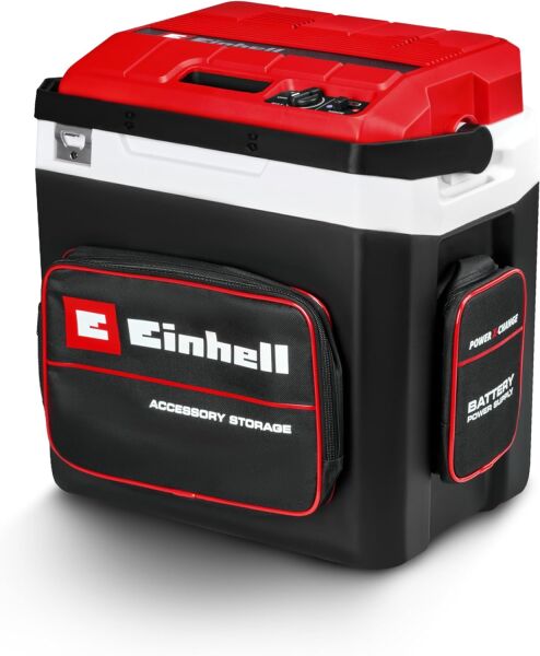 Einhell Akülü Oto Buzluk TE-COL 18/27 Li-Solo Power X-Change (18 V, 27 litre, soğutma ve sıcak tutma, araç için hibrit 12 V, 230 V güç bağlantısı)