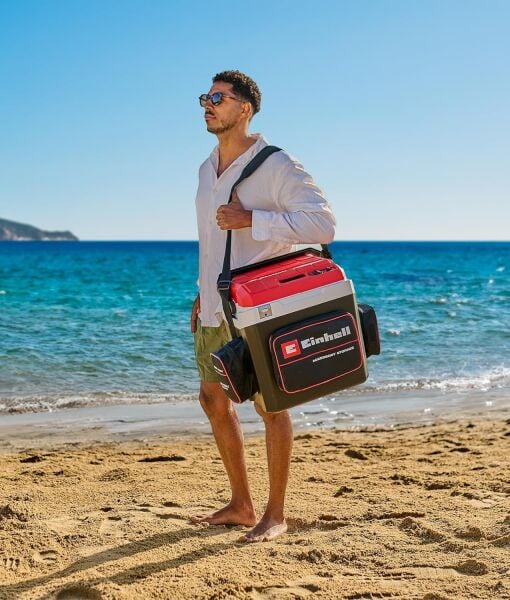 Einhell Akülü Oto Buzluk TE-COL 18/27 Li-Solo Power X-Change (18 V, 27 litre, soğutma ve sıcak tutma, araç için hibrit 12 V, 230 V güç bağlantısı)