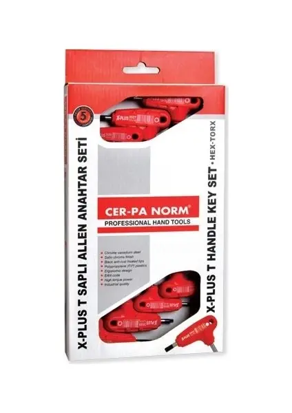 CER-PA NORM Cer-pa X-Plus T Saplı Alyan Anahtar Takımı 7 Pcs.