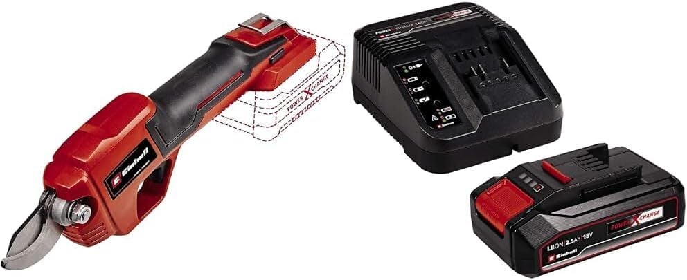 Einhell GE-LS 18 Li - Akülü Budama Makası ve Einhell 18V 2,5 Ah PXC Starter Kit (Başlangıç Seti)