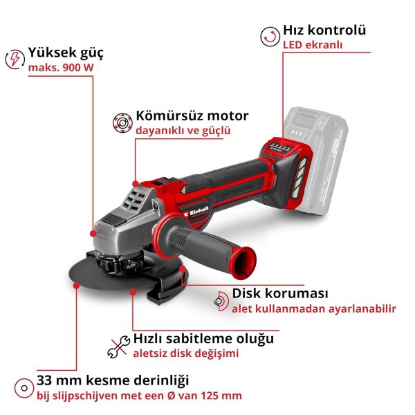 Einhell TP-AG 18/125 CE Q Li Solo Akülü Avuç Taşlama Makinesi - 4431155