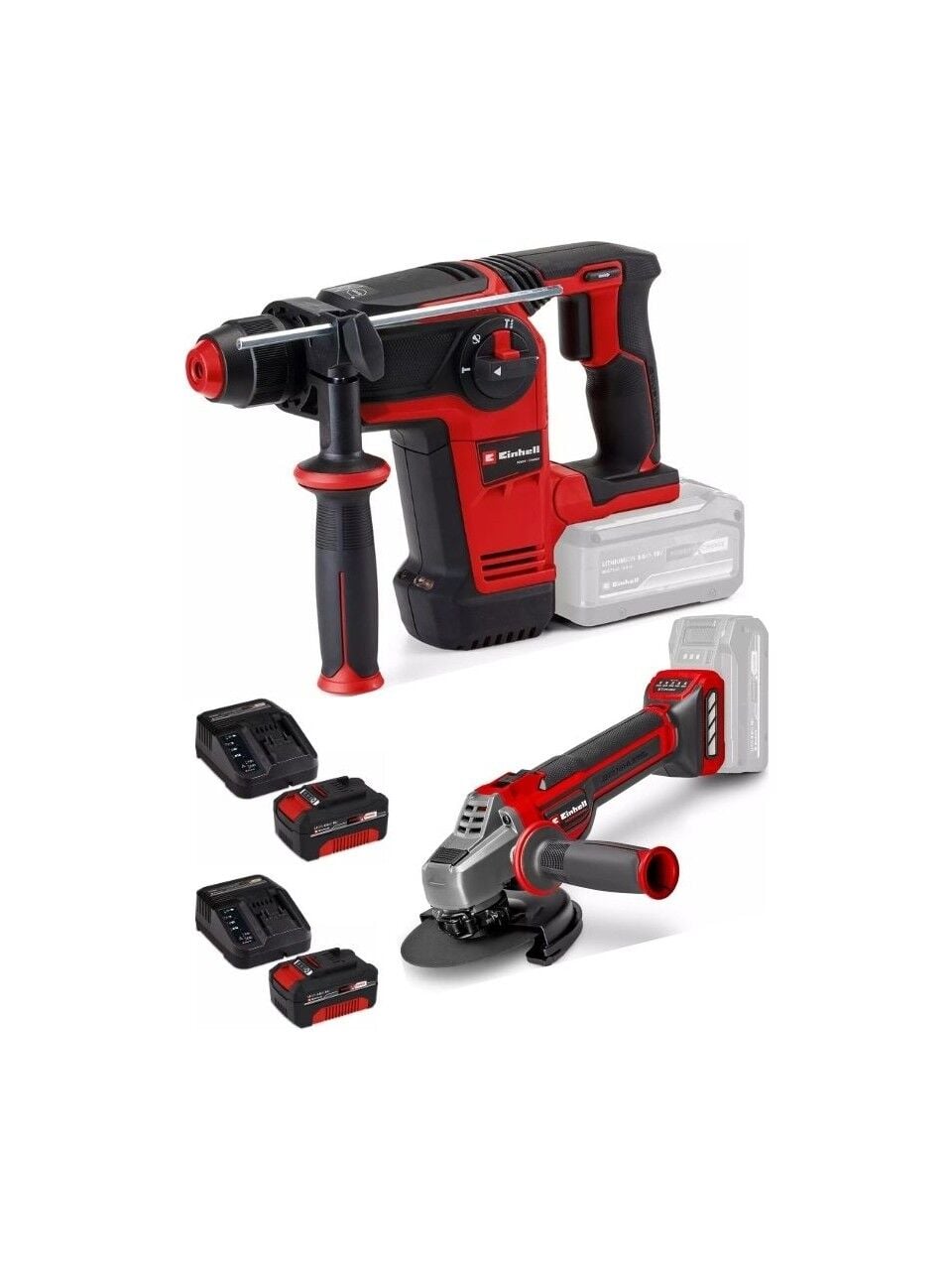 Einhell Tp-Hd 18/26 Li Bl Akülü Pnömatik Matkap Tp-Ag 18/125 Q Ce Avuç Taşlama 2X4.0AH Akülü Kömürsüz Set