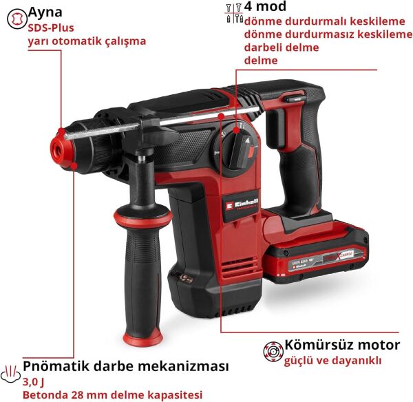 Einhell TP-HD 18/28 Li BL +4 Solo  Akülü Kırıcı Delici - 4514267