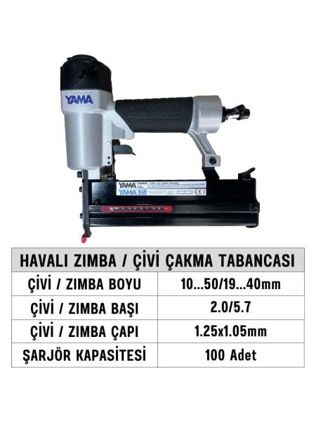 Yama YAT-F50/9040-CB310 Havalı Zımba / Çivi Çakma Tabancası