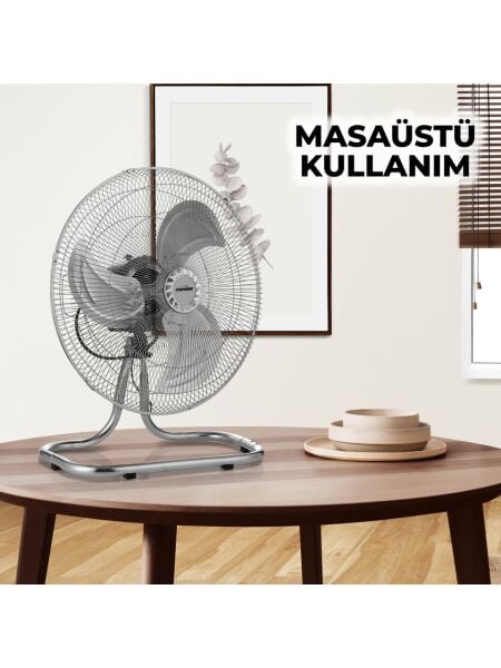 Marsstar Ms-18 Asil 18'' Sanayi Tipi Vantilatör 90w Güçlü Motor, 3in1 Ayaklı Duvar Yer Tipi Kullanım