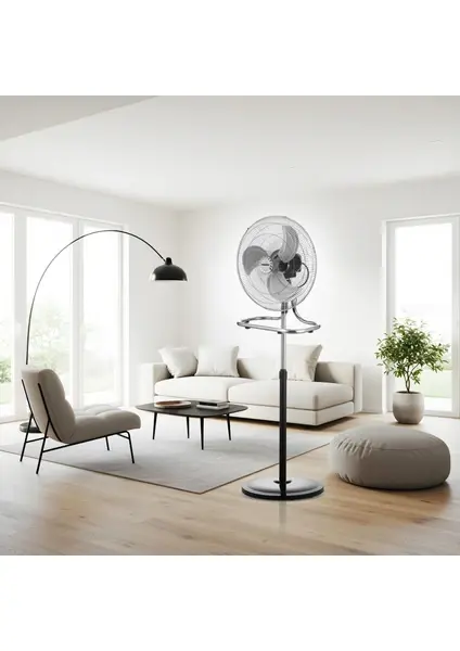 Marsstar Ms-18 Asil 18'' Sanayi Tipi Vantilatör 90w Güçlü Motor, 3in1 Ayaklı Duvar Yer Tipi Kullanım