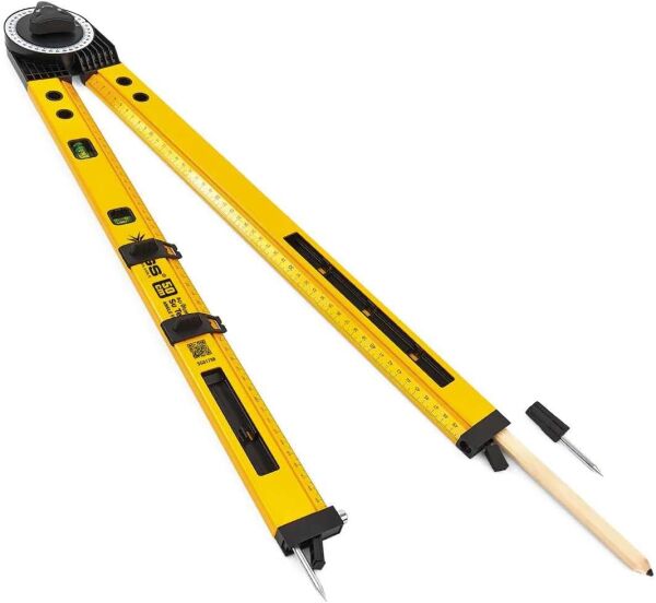 Sgs1708 Alüminyum Gövdeli Gönye Açı Ölçer Su Terazisi 50 Cm