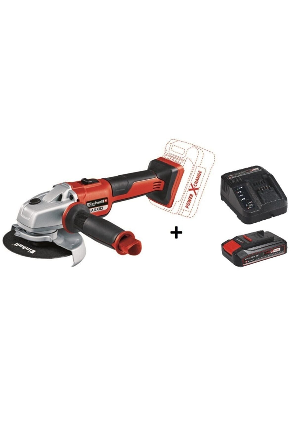 Einhell Axxıo 125 Mm bl Tek akülü Avuç Taşlama Makinesi + 2.5 Ah Akü ve Starterkit 4431140+4512097