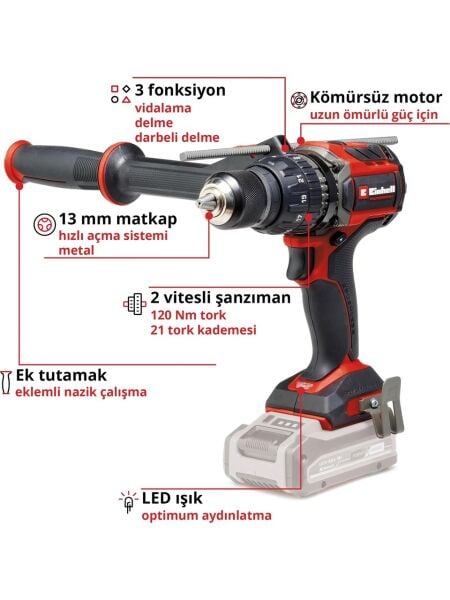 Einhell Profesyonel Tp-Cd 18/120 Li-I Bl Akülü Darbeli Vidalama & Te-Ad 18 Li Dik Açılı Vidalama Seti (4,0 Ah Starter Kit, 18 Parça S-Case U