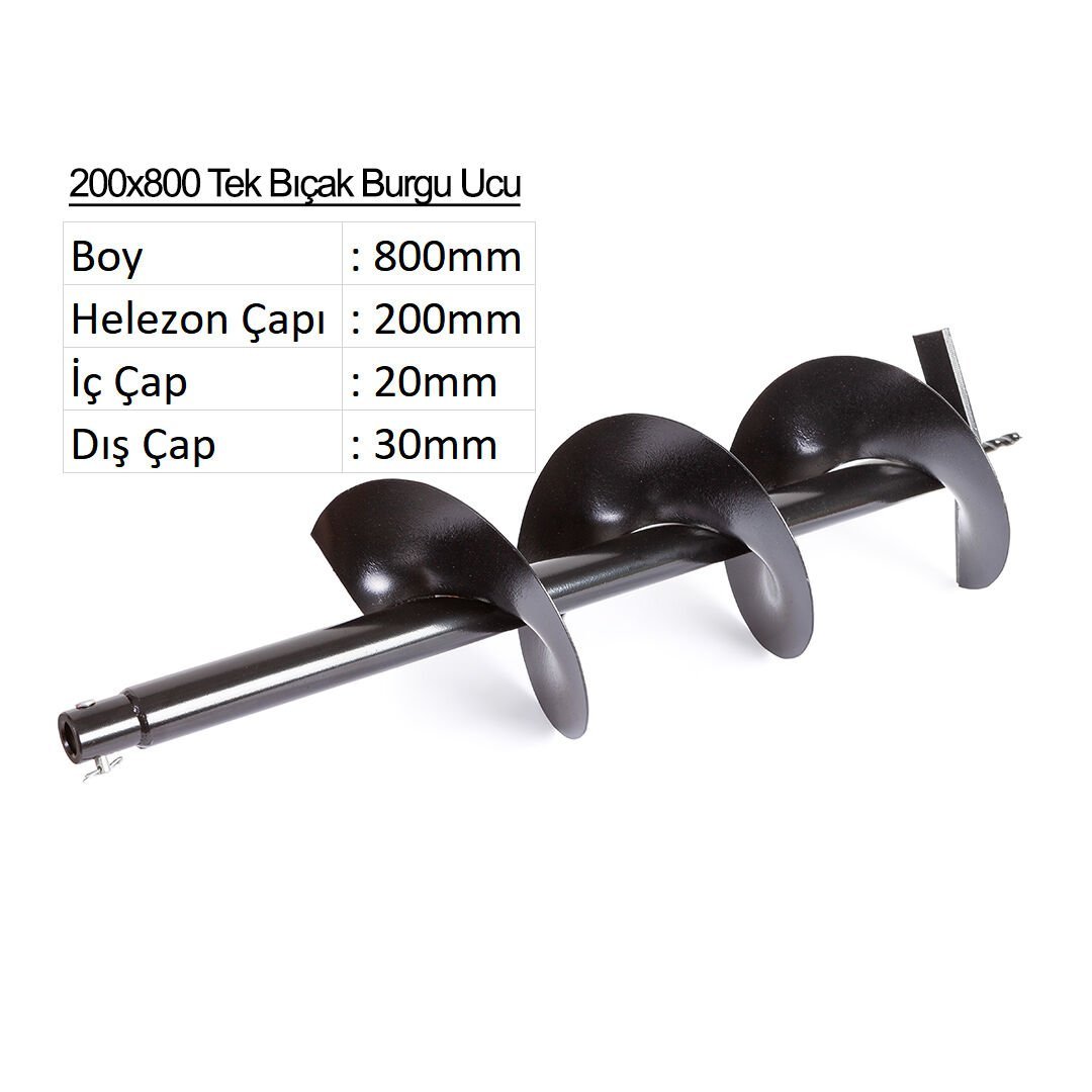 Tek Bıçak Toprak Burgu Ucu YP-TB-200x800 mm