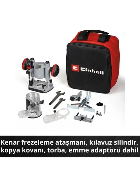 Einhell Professional Akülü Dik & Kenar Freze Seti TP-RO 18 Set Li BL-Solo Power X-Change (18 V, Kömürsüz, Hassas Freze Derinliği Ayarı