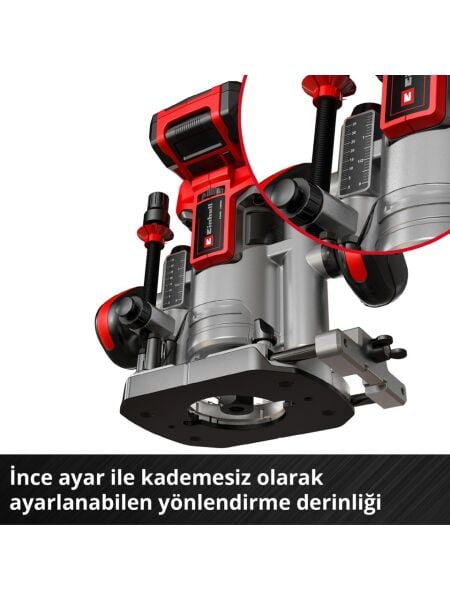 Einhell Professional Akülü Dik & Kenar Freze Seti TP-RO 18 Set Li BL-Solo Power X-Change (18 V, Kömürsüz, Hassas Freze Derinliği Ayarı