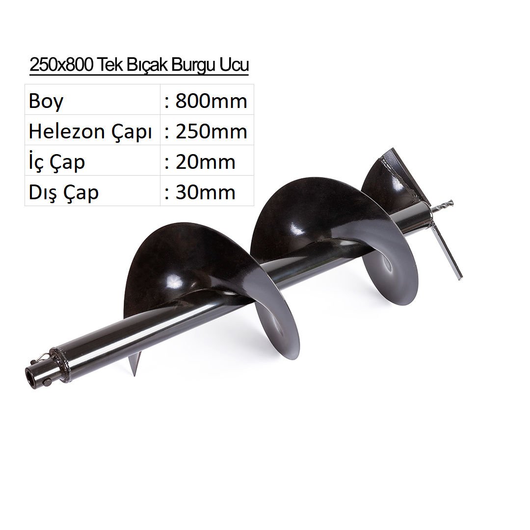 Tek Bıçak Toprak Burgu Ucu YP-TB-250x800 mm