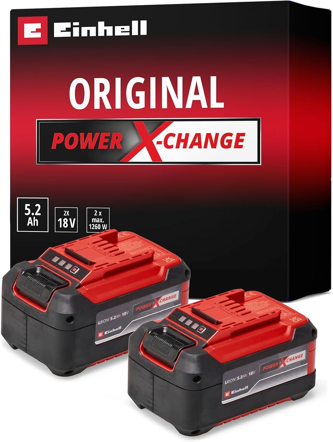 Einhell 2x 18V 5,2Ah PXC-Twinpack, Akü