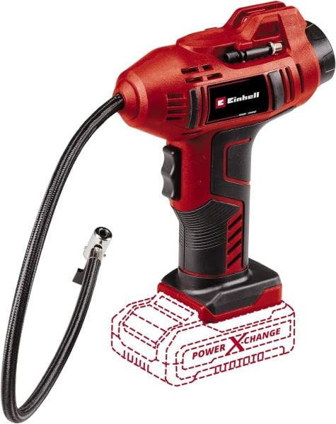 Einhell Akülü Oto Hava Kompresörü CE-CC 18 Li-Solo Power X-Change (18V, maks. 11 bar, 60 cm hava hortumu, otomatik kapanma fonksiyonu, akü dahil değildir) - 2071010