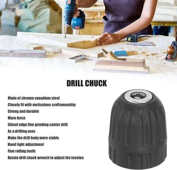 Anahtarsız Kendinden Sıkma Tipi Matkap Mandreni, 0.8-10mm 3/8-20 UNF  otomatik Mandren