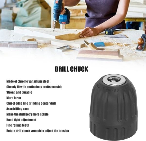 Anahtarsız Kendinden Sıkma Tipi Matkap Mandreni, 0.8-10mm 3/8-20 UNF  otomatik Mandren