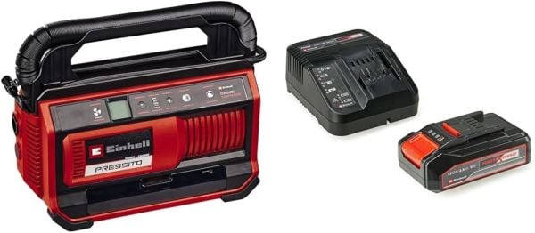 Einhell PRESSITO 18/25 -Akülü Kompresör ve Einhell 18V 2,5 Ah PXC Starter Kit (Başlangıç Seti)