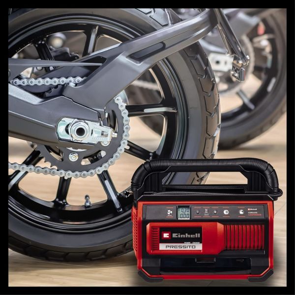 Einhell PRESSITO 18/25 -Akülü Kompresör ve Einhell 18V 2,5 Ah PXC Starter Kit (Başlangıç Seti)