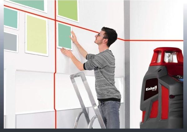 Einhell 360° lazer nivo TE-LL 360 (lazer çapraz, yatay/dikey ve yatay 360° lazer çizgi,şakül terazi i, çanta dahil)