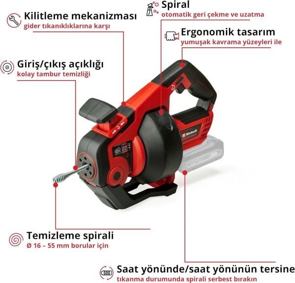 Einhell TE-DA 18/760 Li Solo, Akülü Boru Açma Makinesi