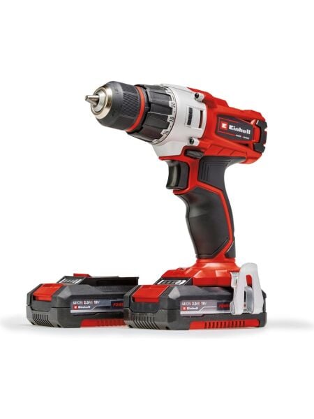 Einhell Akülü Vidalama TE-CD 18/2 Li (2x 2,0 Ah) Power X-Change (18 V, 44 Nm, 10 mm hızlı açılan mandren, 20 tork kademesi, 2 x 2.0 Ah akü ve şarj cihazı dahil) - 4514231