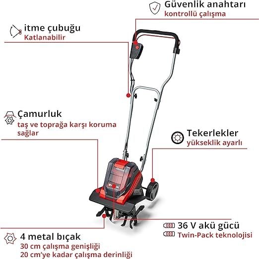 Einhell GE-CR 30 Li-Solo Akülü Çapa Makinesi -