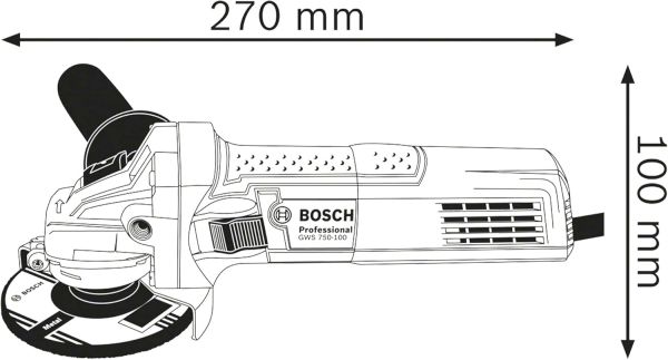 Bosch Professional GWS 750 Avuç Taşlama Makinesi (750 W, Disk Çapı: 115 mm, 11.000 dev/dak)