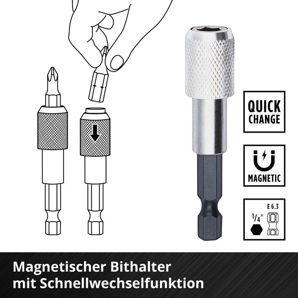 Orijinal Einhell L-CASE 40 parçalı uç ve matkap seti (25 mm uçlar, hızlı değiştirilebilir uç tutucu, lokma anahtar, havşa, metal, beton ve ahşap matkap uçları, saklama kutusu dahil) - 49109053
